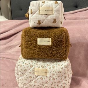 Poppy & Peonies Cosmetic Trio Teddy Faux Fur